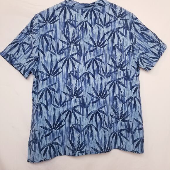 Laura Scott Woman Casual Button Front Blue Design Short Sleeve Camp Shirt Sz 20W - Picture 4 of 7